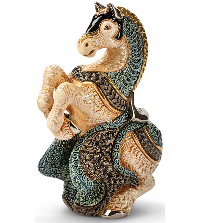 DERF258W - White Jousting Horse
