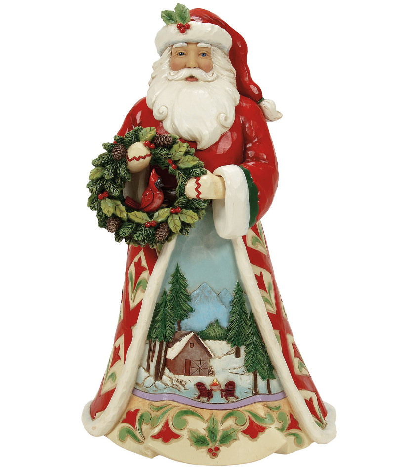 JS6017032 - Christmas at the Lodge Santa with Wreath