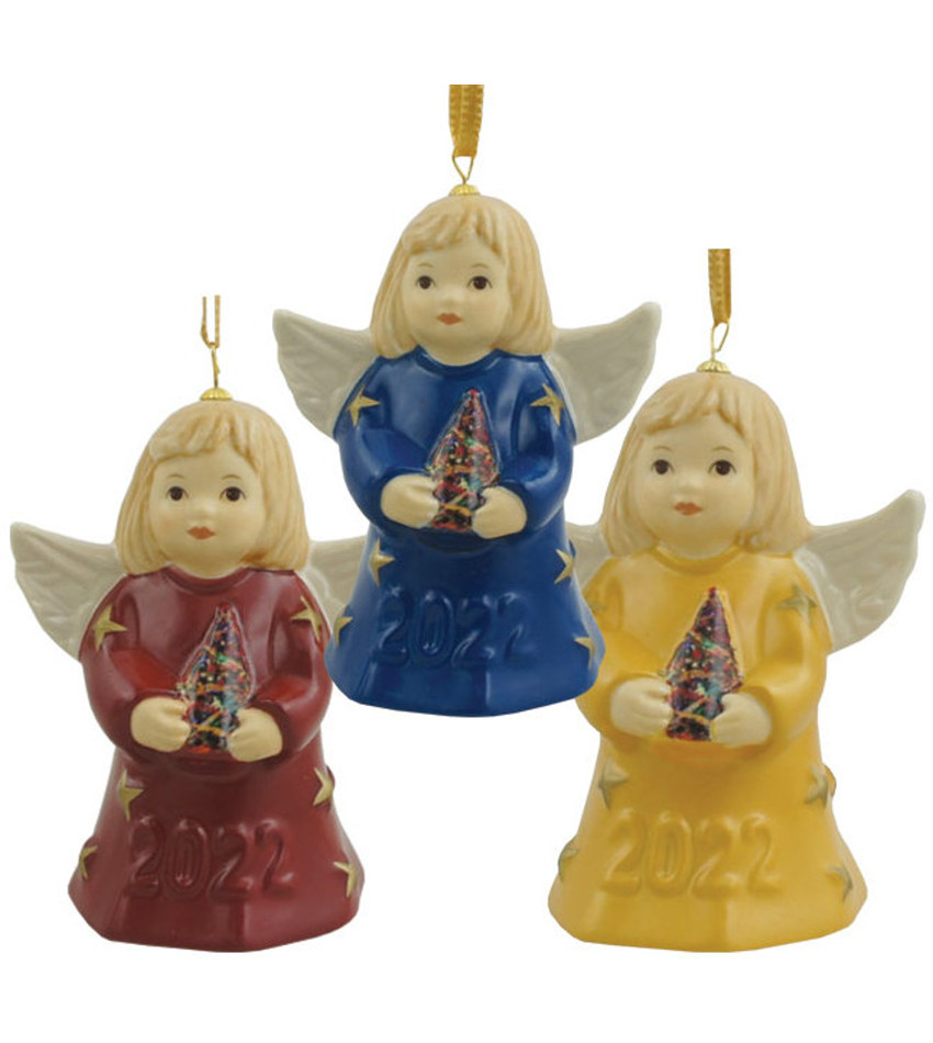 G117700 - 2022 Goebel Annual angel Bell, colored - set of 3