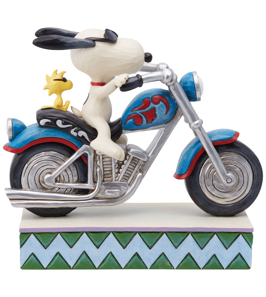 JS6014347 - Snoopy & Woodstock Riding Motorcycle